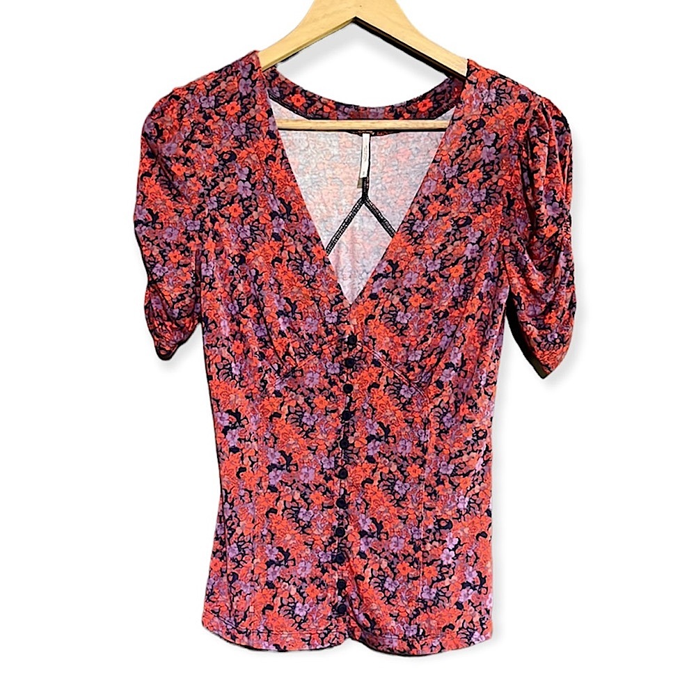 Free People Ditsy Floral Print Top